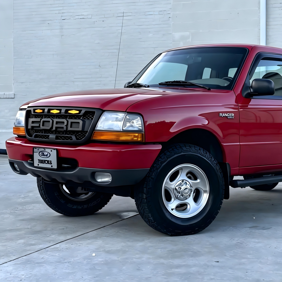Matte Black Front Grille For 1998–2000 Ford Ranger Raptor Style with L ...