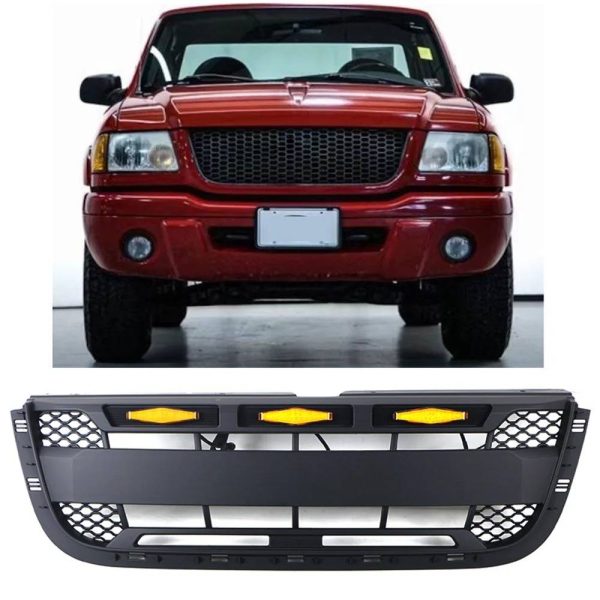 Grille For 2001 2002 2003 Ford Ranger Honeycomb Style Grille with Letters and Lights