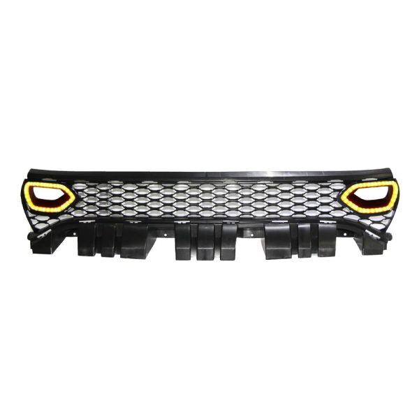 Grille For 2015-2022 Dodge Charger SRT Scat Pack Upper Grill With 2 LED Smoked Lights - Image 2