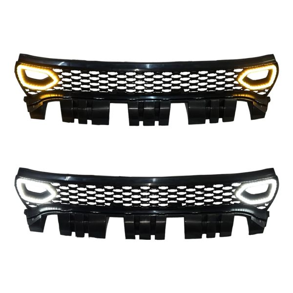 Grille For 2015-2022 Dodge Charger SRT Scat Pack Upper Grill With 2 LED Smoked Lights - Image 3