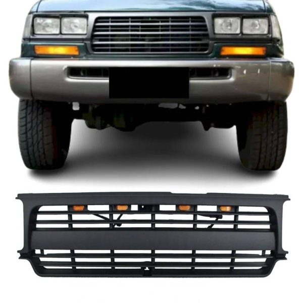 1990-1997 Toyota Land Cruiser LC80 TRD Black Grille With Emblem and LED Lights