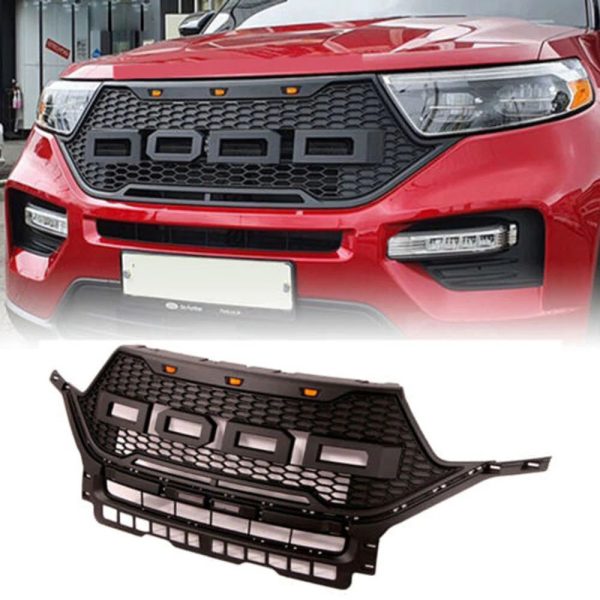 Grille For 2020 2021 Ford Explorer Front Bumper Grill Raptor Style Black
