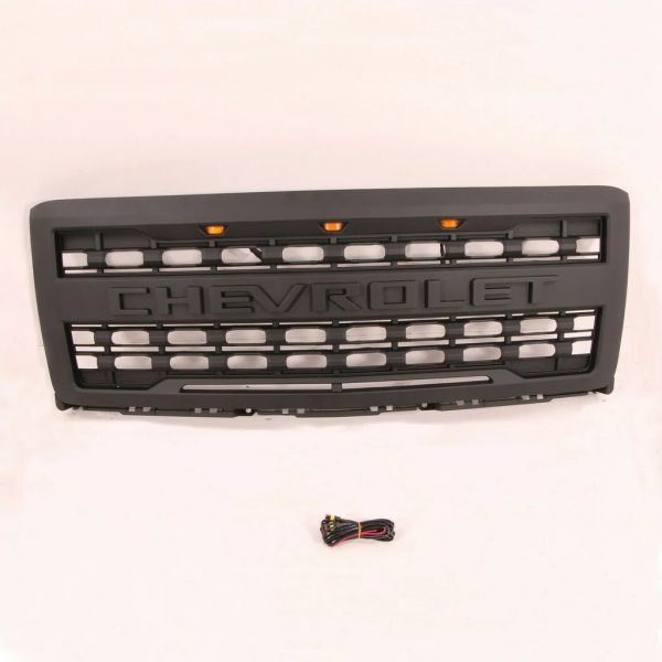 CNCT Front Grille For 2014-2015 Chevrolet Silverado 1500 Black Bumper Grill With Letters - Image 3
