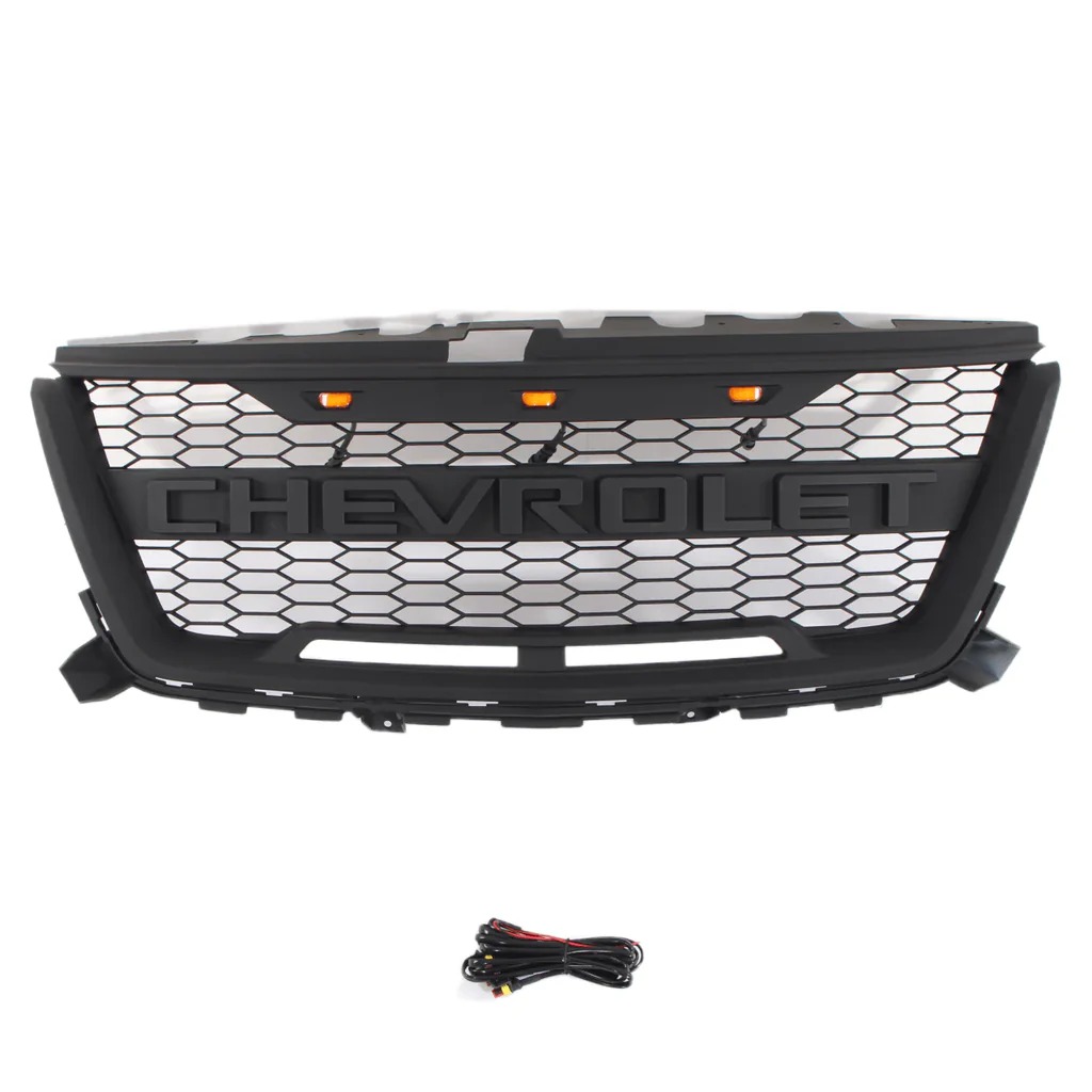 2009 2010 2011 2012 2013 2014 Ford F150 Raptor Style Grill Front Bumper Grille w/LED Lights Matte Black