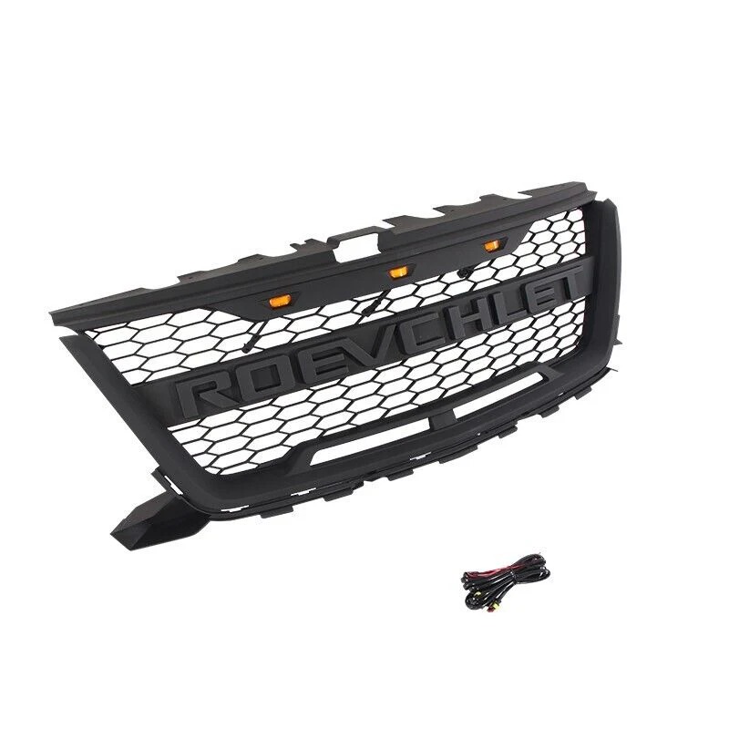 2009 2010 2011 2012 2013 2014 Ford F150 Raptor Style Grill Front Bumper Grille w/LED Lights Matte Black