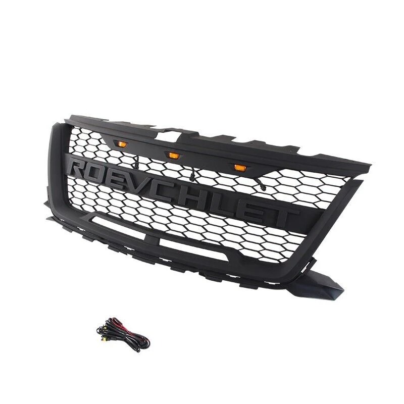 2009 2010 2011 2012 2013 2014 Ford F150 Raptor Style Grill Front Bumper Grille w/LED Lights Matte Black