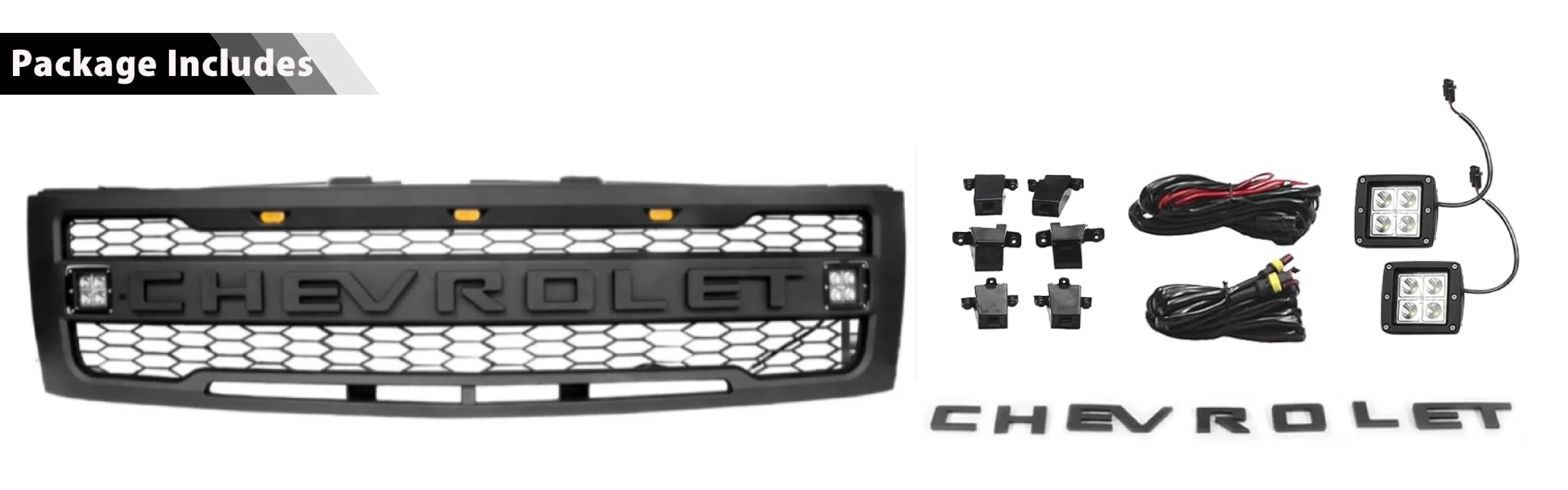 2009 2010 2011 2012 2013 2014 Ford F150 Raptor Style Grill Front Bumper Grille w/LED Lights Matte Black