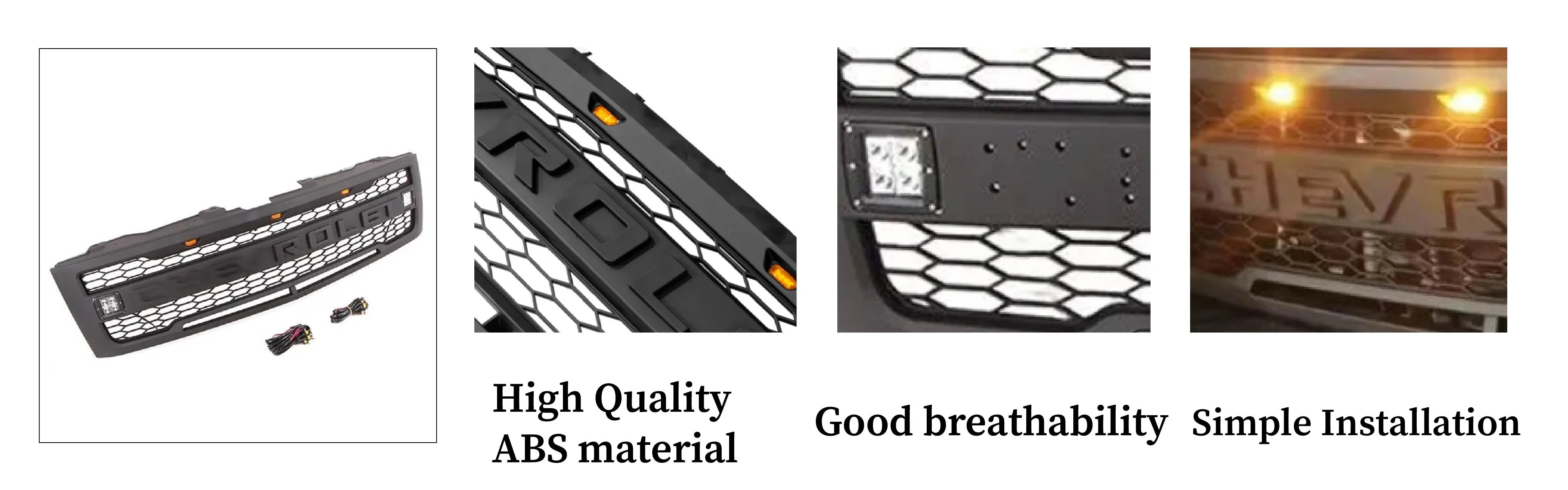 2009 2010 2011 2012 2013 2014 Ford F150 Raptor Style Grill Front Bumper Grille w/LED Lights Matte Black
