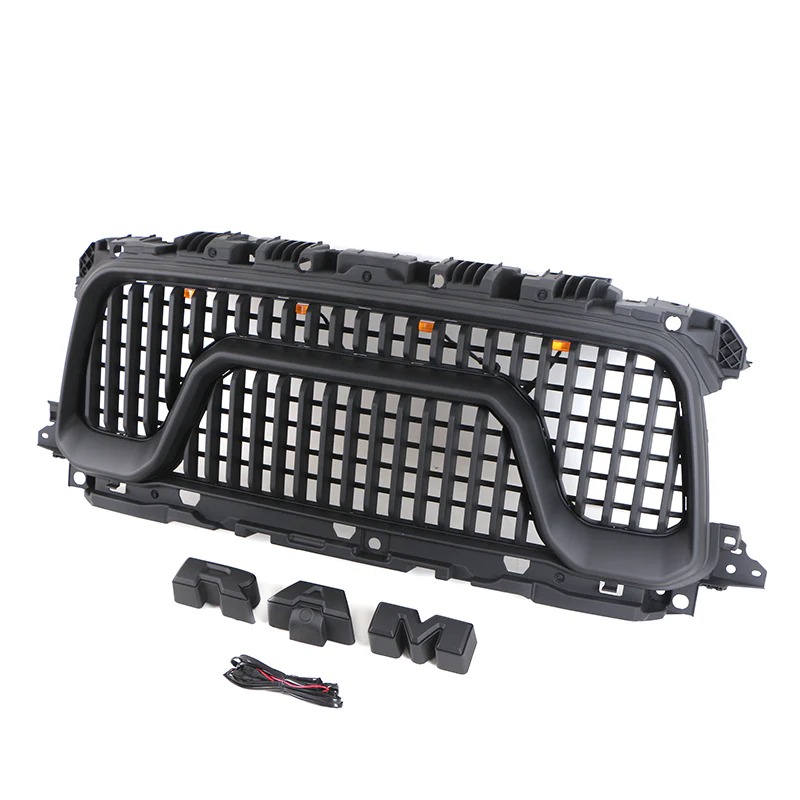 2009 2010 2011 2012 2013 2014 Ford F150 Raptor Style Grill Front Bumper Grille w/LED Lights Matte Black