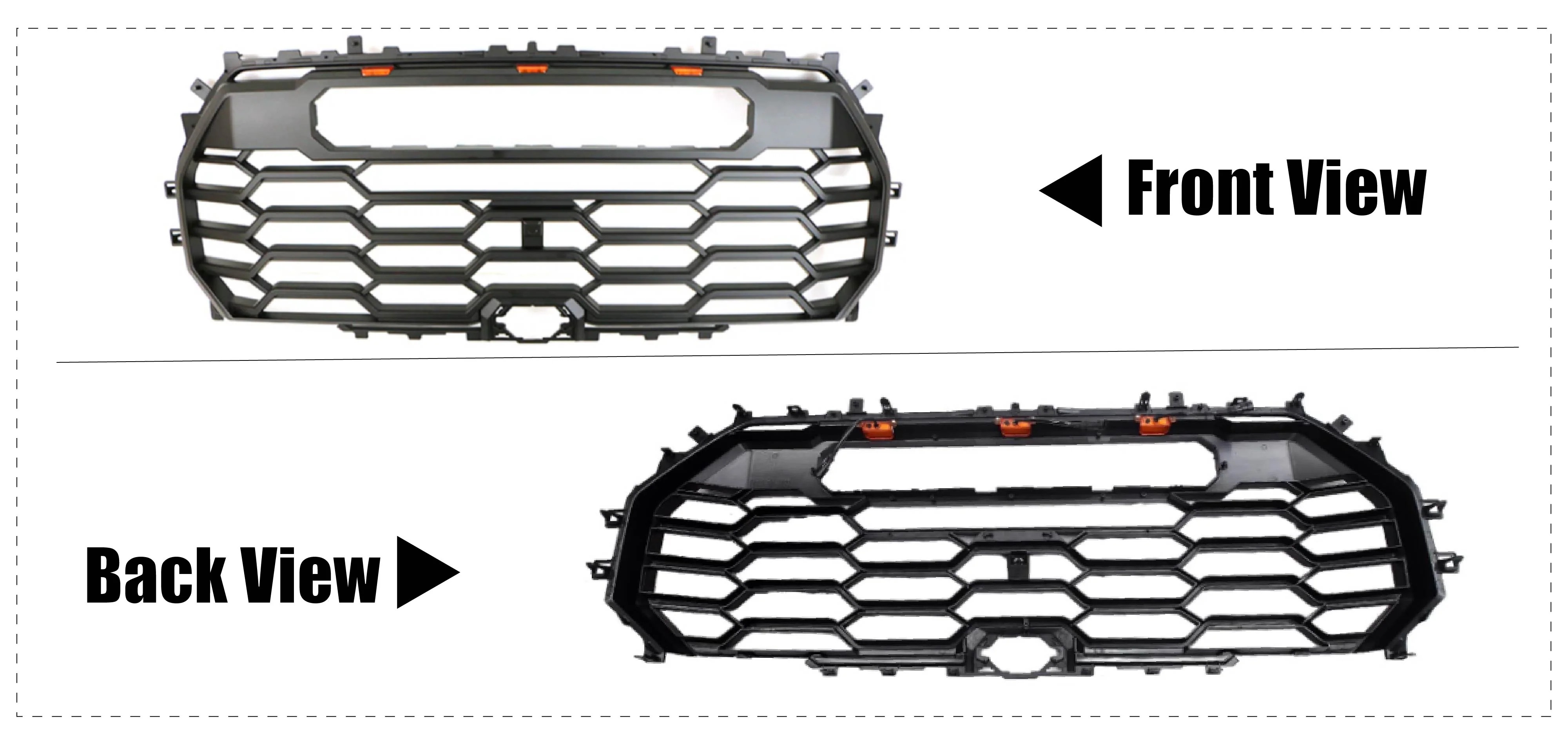 2009 2010 2011 2012 2013 2014 Ford F150 Raptor Style Grill Front Bumper Grille w/LED Lights Matte Black