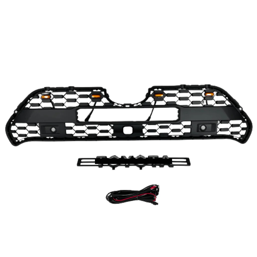 2009 2010 2011 2012 2013 2014 Ford F150 Raptor Style Grill Front Bumper Grille w/LED Lights Matte Black
