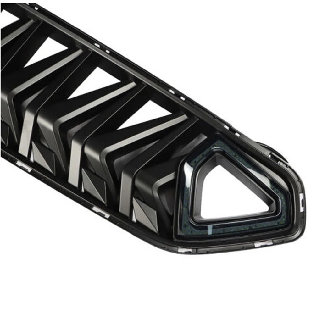 2009 2010 2011 2012 2013 2014 Ford F150 Raptor Style Grill Front Bumper Grille w/LED Lights Matte Black